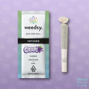 Grape 500MG THC Cannabis Flower Mini Pre-Roll by Weedsy